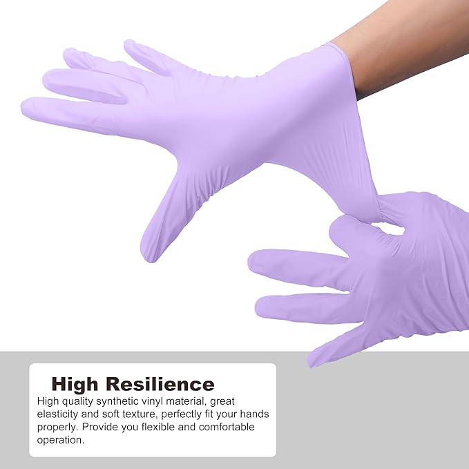 Disposable Gloves Small, Nitrile and Vinyl Blend Material Gloves, Latex Free 4 Mil 1000 Pc Food Grade Glove for Cleaning, Food Prep, Hair Dye, Tattoo, Purple