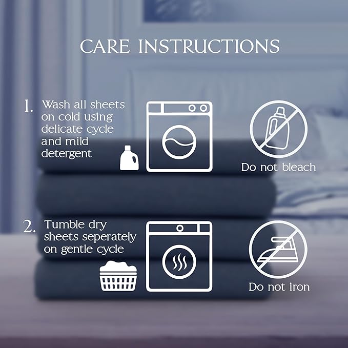 Northwest Ashford Home Essentials Bedding, 4 Piece California King Size Sheet Set, Estate Blue