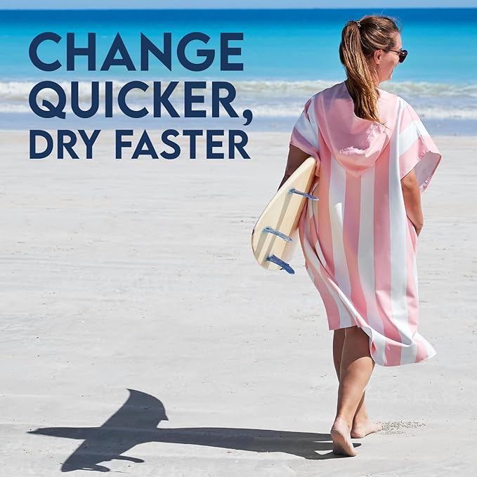 Dock & Bay Adult Poncho - Hooded Towel with Deep Pockets, Changing Robe - Quick Dry - Compact, Lightweight - Includes Bag