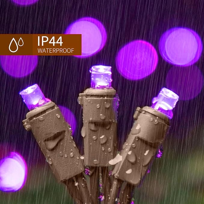 LAMPHOME Purple Halloween Lights, 21.6FT100 LED Halloween String Lights, Waterproof & Connectable Mini Christmas Light, Plug in for Indoor Outdoor Holiday Christmas Party Bedroom Decorations