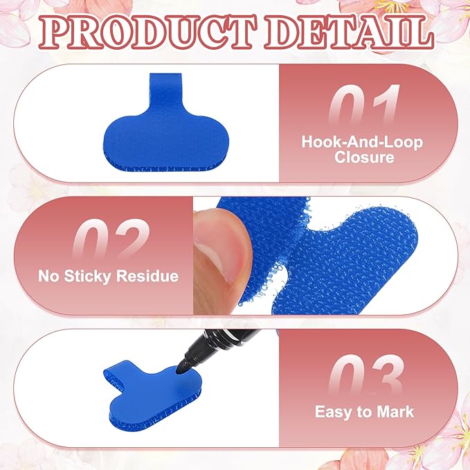 PATIKIL 2.4 x 1.5 Inch Cable Labels, 32 Pcs Electronic Cable Identification Tags Nylon Write on Wire Labels Oval Cord Tags Labeling for Electronics Management Organization, Blue