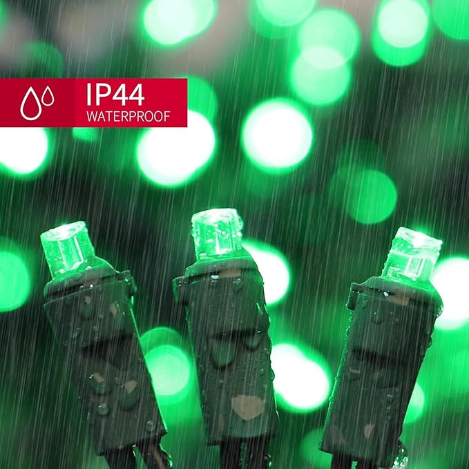 LAMPHOME St. Patrick's Day String Lights, 64.8FT 300LED Green Christmas Lights, Waterproof Halloween Connectable Christmas Tree Light for Outdoor Indoor Patio Home Party Garden Yard Decor