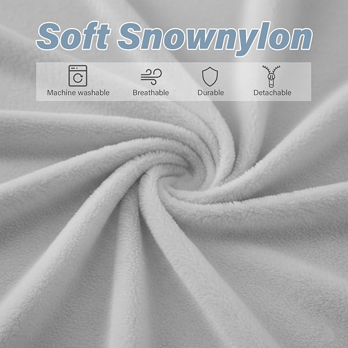 Tiita Convertible Folding Sofa Bed Single Size for Adults with Pillow, Plush Fabric Floor Mattress Couch Bed, Washable Cover & Side Pocket, Guest Room, Dorm, Apartment, Living Room, White Gray