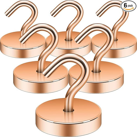 Neosmuk Magnetic Hooks, Cruise Ship Essentials, 120lb+ Heavy Duty Magnetic Hooks for Cruise Cabins, Refrigerator, Grill, Hanging, and Travel | Extra Strong Must-Haves Magnet Hook,Bronze