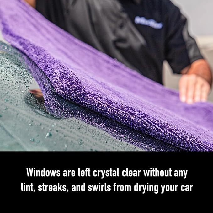 Car Drying Towel, Rinse Free Microfiber Towel for Car Detailing, 1200 GSM, Double Sided, Large Microfiber Towels for Car Drying, Plush Car Wash Towels (6, 24" x 36")