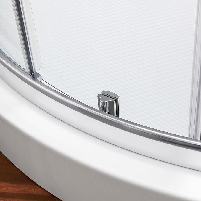 OVE Decors Breeze 36 in. Corner Shower Clear Sliding Door with Base in Satin Nickel Finish