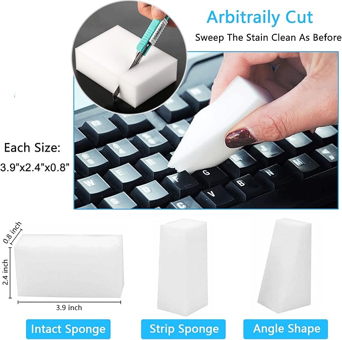 280pc Melamine Sponge, Magic Sponge Eraser, Melamine Foam Spongen in Bulk, Not Easily Fall Apart, No Chemicals