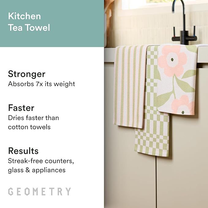 Tea Towels – Spring & Summer Collection – Quick-Dry, Ultra-Absorbent, Reusable Microfiber Kitchen Towels for Drying & Cleaning - Meadowlight - 3 Pack