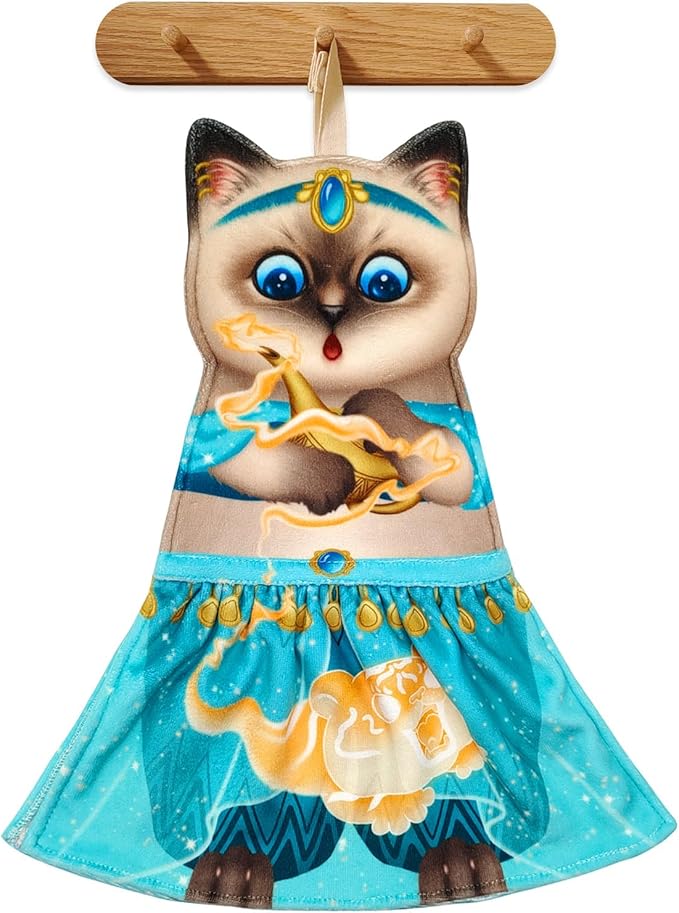 PAT JUUMG Cat Hand Towels, Cute Decorative Hanging Face Towels for Bathroom Kitchen, Super Absorbent Soft, Cat Lovers Gifts for Women, Housewarming for People Who Love Cats