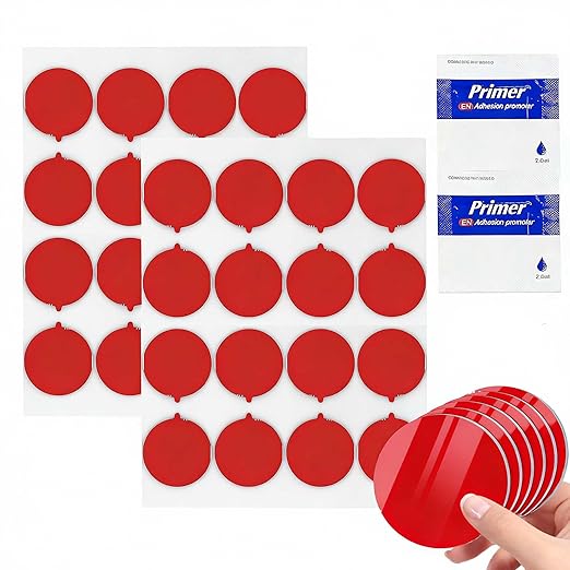 Double Sided Adhesive Pads, 32 PCS 1" Heavy Duty Double Sided Adhesive Dots, Waterproof & Heat Resistant Double Sided Tape for Indoor and Out Door, Home Decoration, Car (Round 1'')