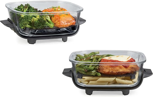 Ninja 6-Cup 2-Pack CleanCrisp Glass Containers for Meal Prepping with Leak-Proof Storage Lids, Compatible with Ninja Crispi Portable Cooking System, Microwave, Freezer & Dishwasher Safe, XSKSFN2X6CUP