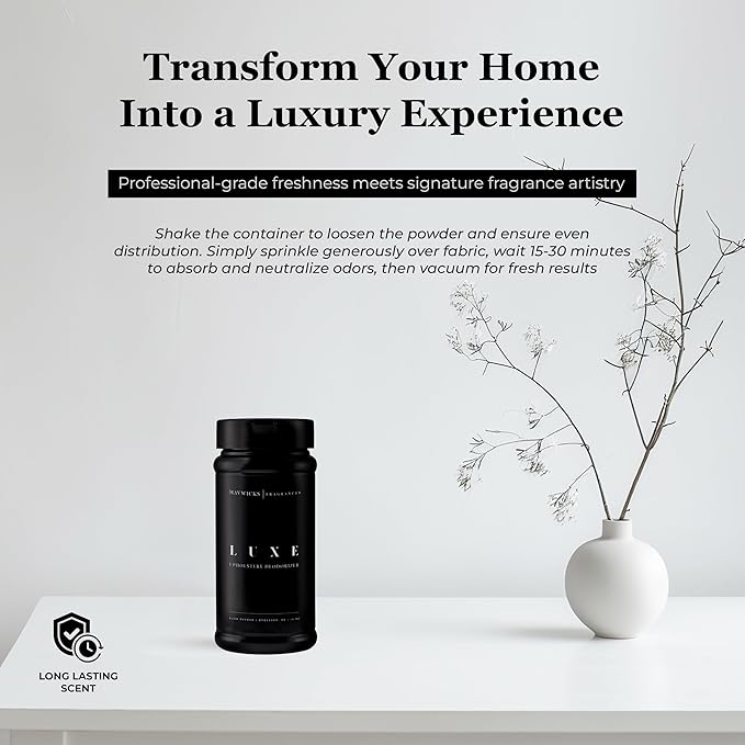 Fragrances - Upholstery Deodorizer (Luxe) 16 Oz - Rug, Couch & Carpet Deodorizer - Vacuuming Powder, Pet Safe Carpet Freshener Powder - Odor Eliminator for Home