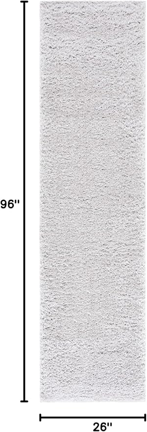 SAFAVIEH Lindsay Shag Collection Runner Rug - 8' Runner, Grey, Contemporary Design, Ideal for High Traffic Areas in Hallway, Bathroom & Kitchen (LNS560F-28)