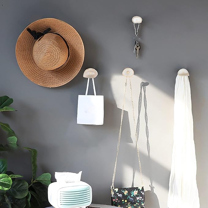 4 Pcs Unique Agate Wall Hooks for Hanging, Coat Hooks Wall Mounted Brass Single Hook for Hanging, Hat Bag Hooks for Wall Decorative Curtain Tieback Hooks