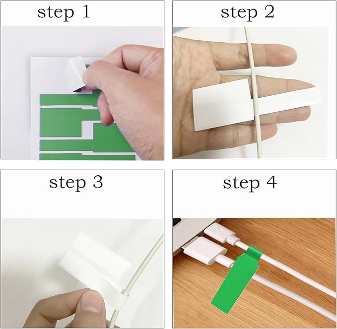 240-Piece Water-Resistant Cable Labels and Tags Kit with Marker - 10 Colors Hook & Loop Straps for Electronics, Home Office Wire Management, Cord Organizer, Color Coding Stickers