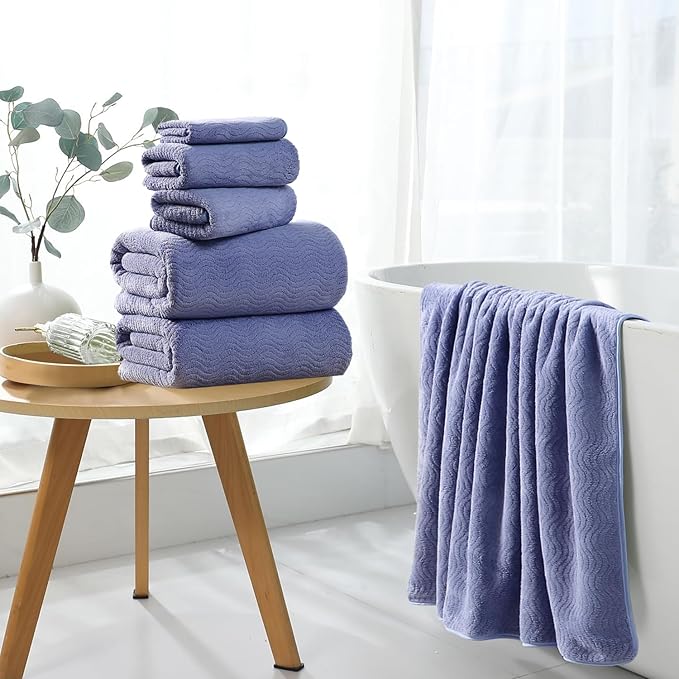 4 Piece Extra Large Bath Towel 35"x70" Oversized Bath Sheet Bath Towel Set for Bathroom Ultra Soft Cozy Highly Absorbent Quick Dry Bathroom Towel for Spa Gym Hotel,Shower Towel for Daily Use,Wedgewood