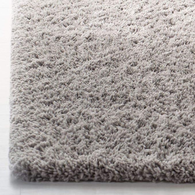 SAFAVIEH Fontana Shag Collection Runner Rug - 2'3" x 10', Grey, Solid Design, Non-Shedding & Easy Care, 2-inch Thick Ideal for High Traffic Areas in Living Room, Bedroom (FNT800F)