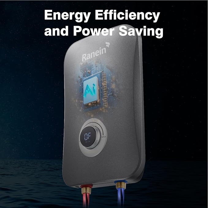 Ranein Electric Tankless Water Heater, 11Kw 240v, On Demand Instant Water Heater with CSA Certification, IPX4 Waterproof, LED Display, Self Modulating Energy Saving, Ideal 1-2 Point of Use