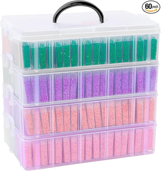 VTG Diamond Painting Storage Containers with 320 Grids Diamond Art Storage Bead Organizer Painting Accessories DIY Jewelry Craft