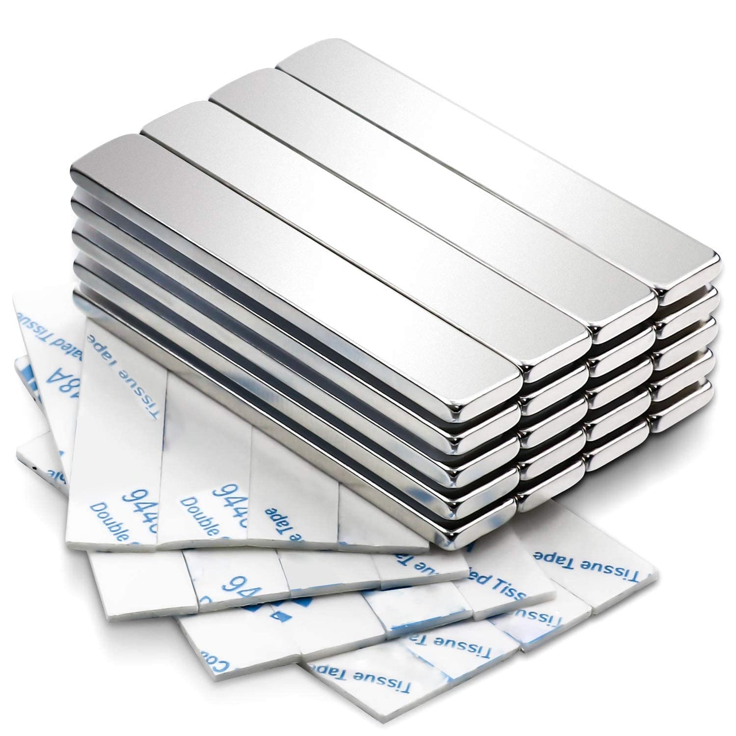 MIKEDE Strong Neodymium Magnets with Adhensive Backing 60x10x3 mm 20 Pcs - Image 2