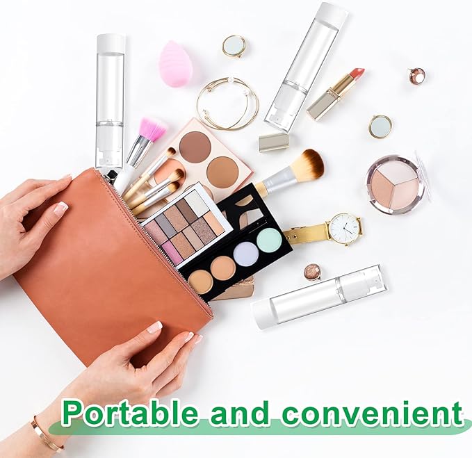 60 Pcs Clear Airless Pump Bottles Refillable Cosmetic Travel Size Dispenser Vacuum Plastic Travel Bottles Empty Lotion Pump Dispenser Liquid Toiletry Container(3.4 oz)
