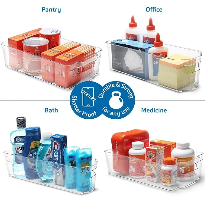 STORAGEBUD Fridge Organizer - 10 Pieces refrigerator organizer bins - Pantry Organization and Storage for Fridge & Refrigerator- BPA Free Freezer Organizer Bins