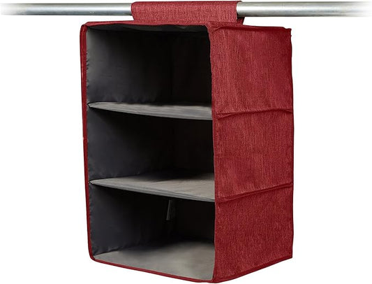Covermates Keepsakes Hanging Closet Organizer - Heavy Duty Material, Sturdy Interior Shelves - Closet Storage, Red Heather