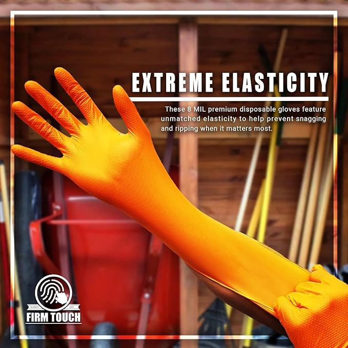 Glove Station Disposable Nitrile Gloves - 1000-Count - Non-Latex Gloves for Kitchen, Cleaning, and Cooking - Textured for Better Grip 8MM-M-Black