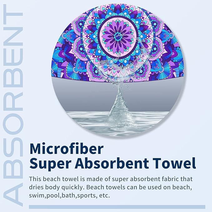 Microfiber Sand Free Beach Towel Thin Quick Dry Super Absorbent Oversized Large Lightweight Towels for Travel Sports Pool Swimming Bath Camping Yoga Girls Women Adults