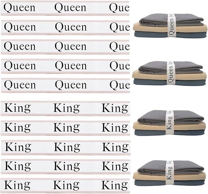 10 Pieces Bed Sheet Organizer Bands, Sheet Organizers and Storage Label Bands, Sheets Organizer for Closet, Sheet Label for Bedding, Sheet Keepers Linen Labels Bedding Bands (Pink, 10Pcs)