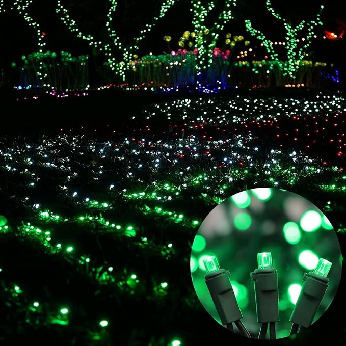 LAMPHOME 100 LED Green St. Patrick Mini String Lights, 21.6 Feet LED St Patrick Day Lights, Waterproof Green Christmas Lights for Indoor Xmas Tree Garland Wedding Party Festival Decoration, Green Wire