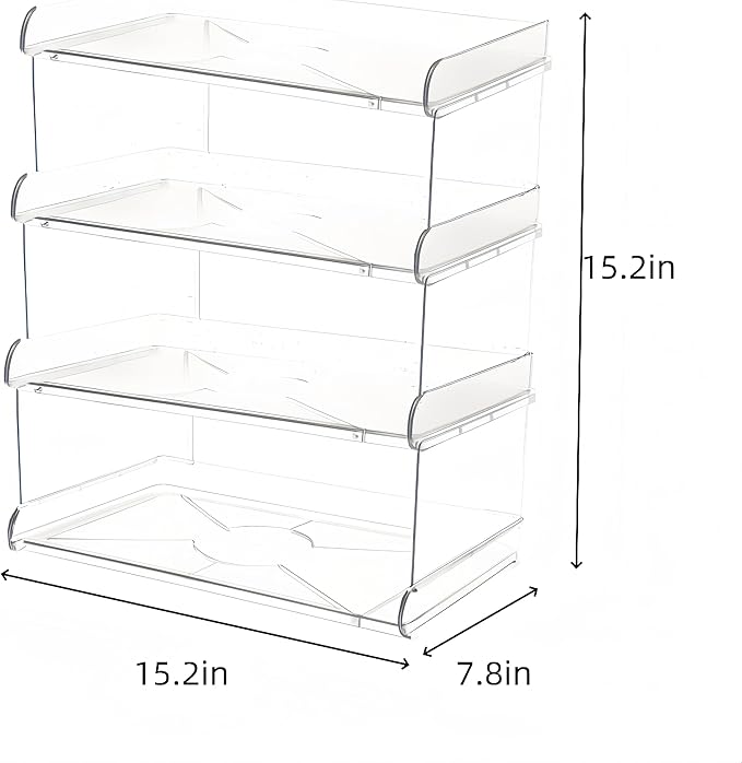 4 Tiers Acrylic Kids Shoe Rack,Shoe Organizer Storage for Shoe and Boot,Clear Shoes Shelf for Closet,Shoe Organizer for Entryway,for Hallway,Small Spaces,Garage,Closet (Clear, Medium, 4)