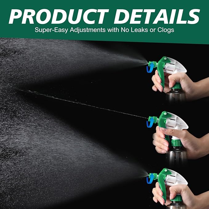 Hushee 48 Pack 28-400 Replacement Trigger Spray Nozzles Only, No Bottle, Heavy Duty Bottle Sprayer for Industrial Home Use, Fit for 32 oz, 16 oz, 8 oz Plastic and Glass Bottles (Green)
