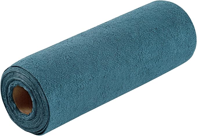 Clean Tek Professional 11.8 x 11.8 Inch Microfiber Towel Rolls, 300 Reusable Towel Rolls - Tear Away, Perforated, Teal Microfiber Cleaning Roll, For All The Cleaning Tasks