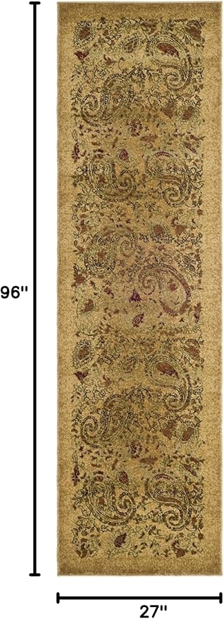 SAFAVIEH Lyndhurst Collection Runner Rug - 2'3" x 8', Beige & Multi, Traditional Paisley Design, Non-Shedding & Easy Care, Ideal for High Traffic Areas in Living Room, Bedroom (LNH224A)