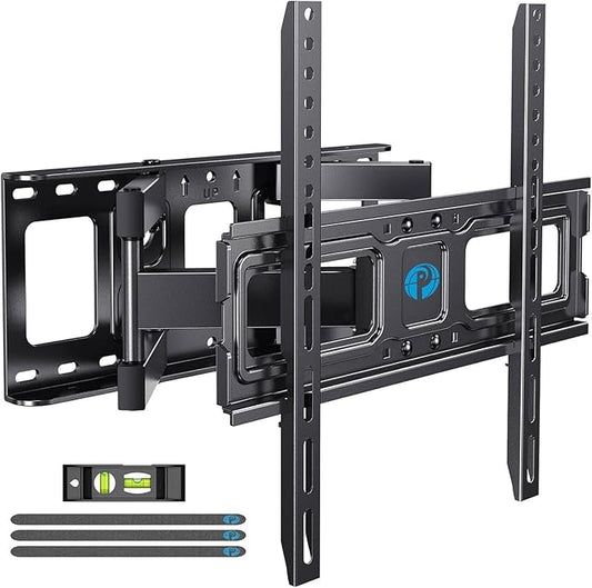 Pipishell TV Wall Mount for 26-74 inch LED LCD OLED 4K TVs up to 99lbs, Full Motion TV Mount Bracket Articulating Swivel Extension Tilting Leveling Max VESA 400x400mm, Fits 12/16 Inch Wood Studs