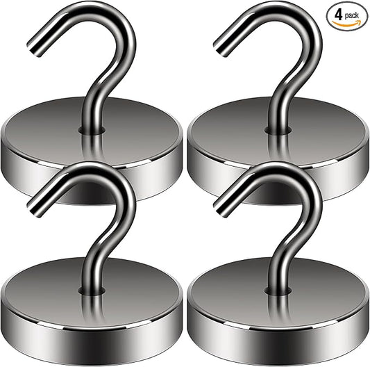 Neosmuk Magnetic Hooks, Cruise Ship Essentials, 10lb+ Heavy Duty Magnetic Hooks for Cruise Cabins, Refrigerator, Grill, Hanging, and Travel | Extra Strong Must-Haves Magnet Hook,Gunmetal