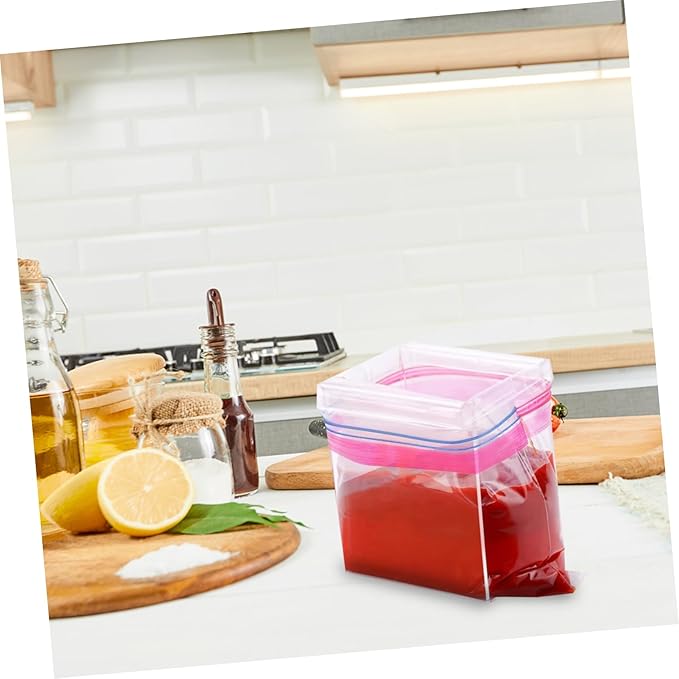 Cabilock 2pcs Food Storage Bag Holder Stand Compact and Portable Zipper Bag Organizer for Meal Prep Hands Storage Kitchen Camping and More Design