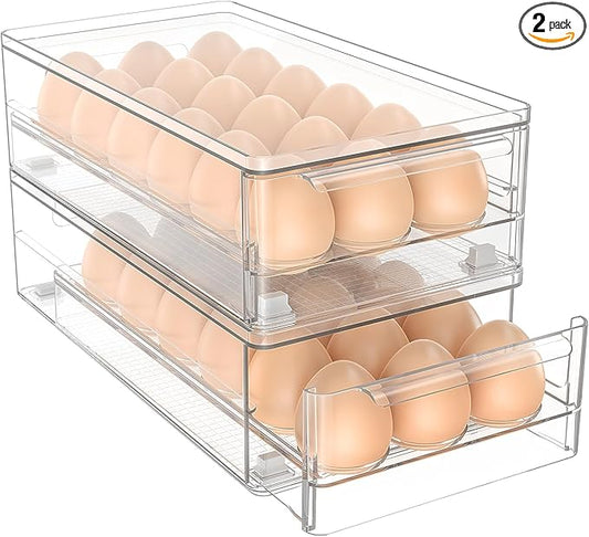 Acrylic Egg Box Transparent 18 and 36 Pack Storage for Refrigerator Kitchen Storage Size: 13.3 * 4.7 * 3.9 inches (2 pack)
