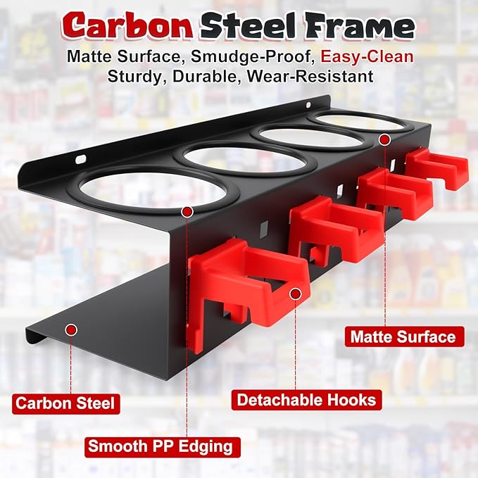 Spray Bottle Holder Wall Mounted, 2-Pack Heavy-Duty Carbon Steel Aerosol Paint Organizer Rack, Spray Aerosol Can Holder, Space Saving Holder for Garage, Workshop, Car Detailing Tools & Shed
