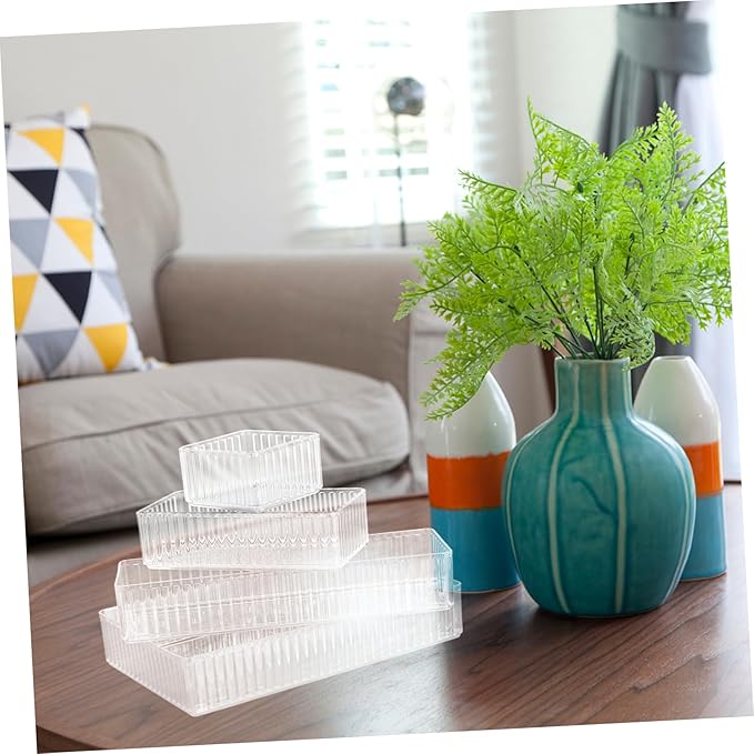 Angoily 18pcs Clear Acrylic Drawer Organizers Stackable Storage Bins for Desktop Office and Craft Supplies Multi-use Transparent Containers for Space-saving Organization