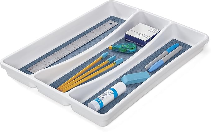 Copco Basics 3 Compartment Drawer Organizer, 15.74 x 12.79 x 1.75-Inch, Faded Denim