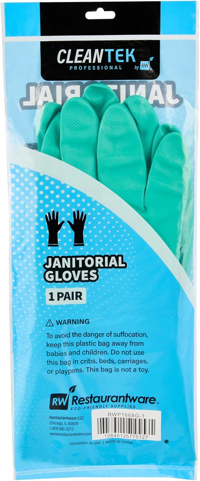 Green Cleaning Gloves 10 Pairs 15 Mil Thick XXL Heavy-Duty Nitrile Gloves With Long Cuff No-Latex Flock Lining For Use In Hospitals, Laboratories, Kitchens and Households
