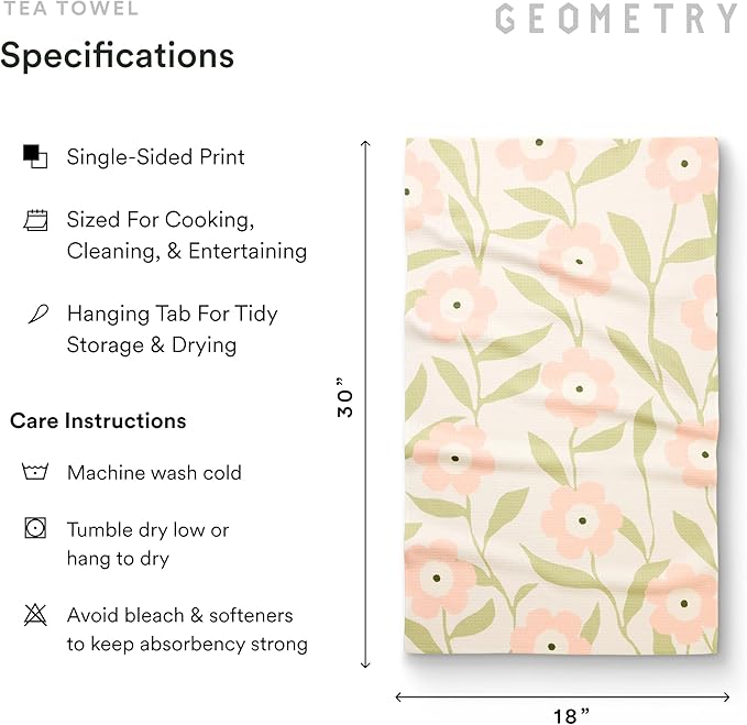 Tea Towels – Spring & Summer Collection – Quick-Dry, Ultra-Absorbent, Reusable Microfiber Kitchen Towels for Drying & Cleaning - Meadowlight - 3 Pack