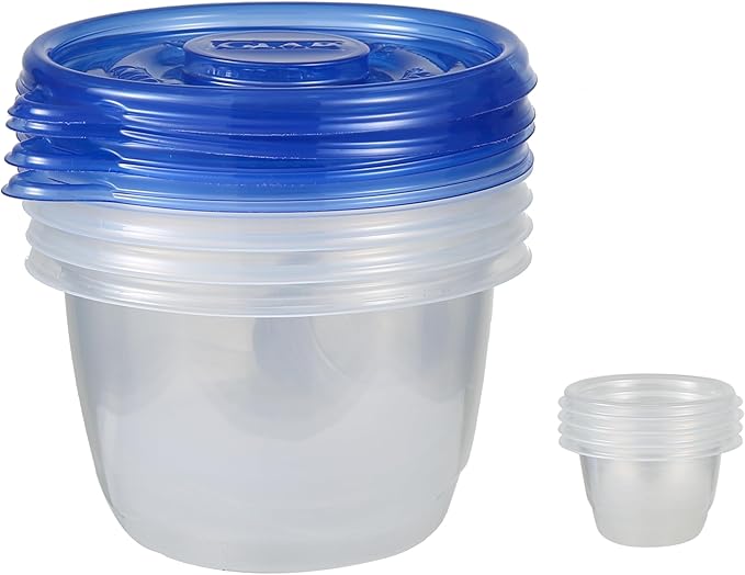 Glad GladWare To Go Lunch Food Storage Containers - Medium Round - Meal Container Holds up to 32 Ounces of Food - Lock Tight Seal, 4 Count - 6 Pack