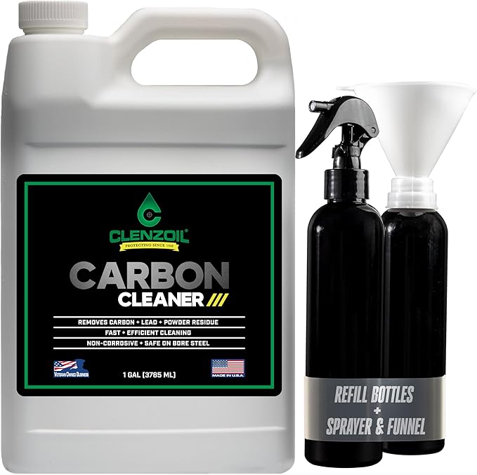 Carbon Cleaner Gallon Refill Kit — Bulk Water-Based Firearm Cleaning Solution with Refillable Bottles, Trigger Sprayer & Funnel