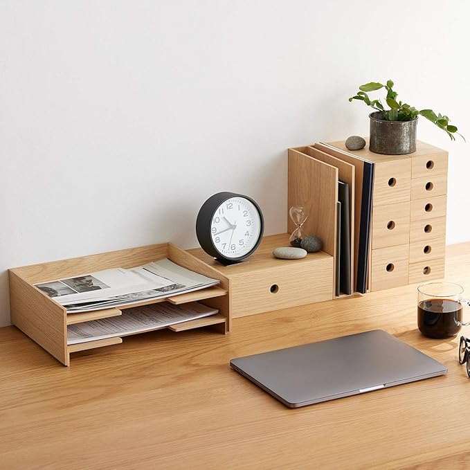 MUJI 82603316 Wooden Accessory Storage, 1 Tier, Approx. Width 9.9 x Depth 6.7 x Height 3.3 inches (25.2 x 17 x 8.4 cm)