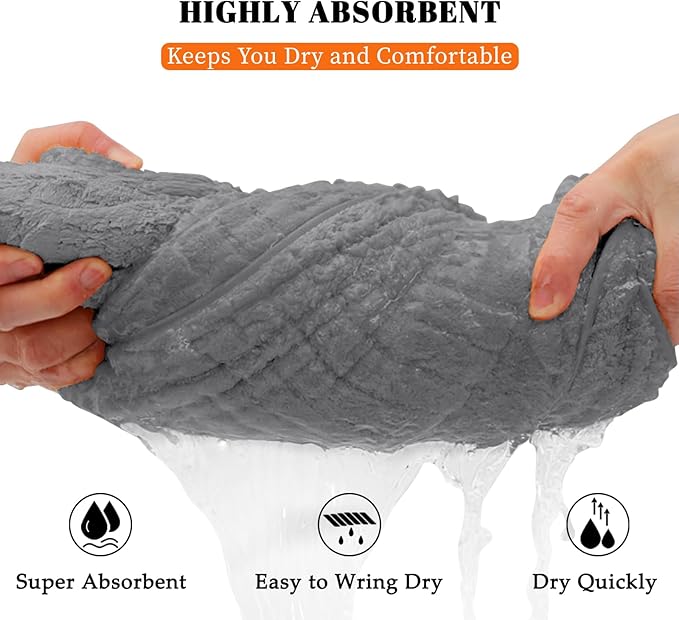 Bath Towels Set of 4 Extra Large 35 x 70 Inches,Luxury Thick High Absorbent and Quick Dry Bath Sheet,Ultra Soft Microfiber,Bathroom,Beach,Yoga,Sport,SPA,Fitness (Grey)
