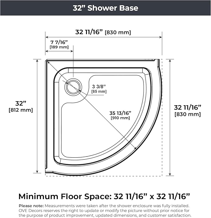 OVE Decors Breeze 32 in. Corner Shower Clear Sliding Door with Included Base in Black Finish