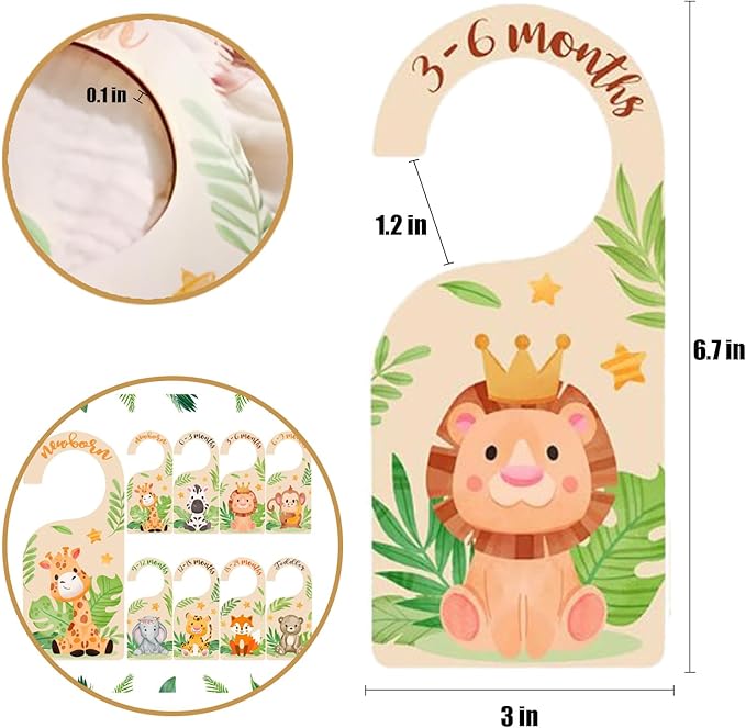 Baby Clothes Organizer - 8 Colorful Zoo Friends Baby Closet Dividers, Size Sorting Magic for Your Little One's Wardrobe (Colorful Number)